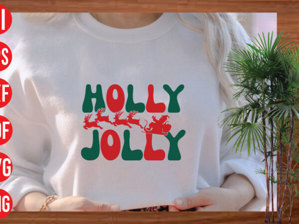 Holly jolly retro t shirt design, holly jolly svg design, holly jolly svg cut file, holly jolly t shirt design,christmas png, retro christmas png, leopard christmas, smiley face png, christmas