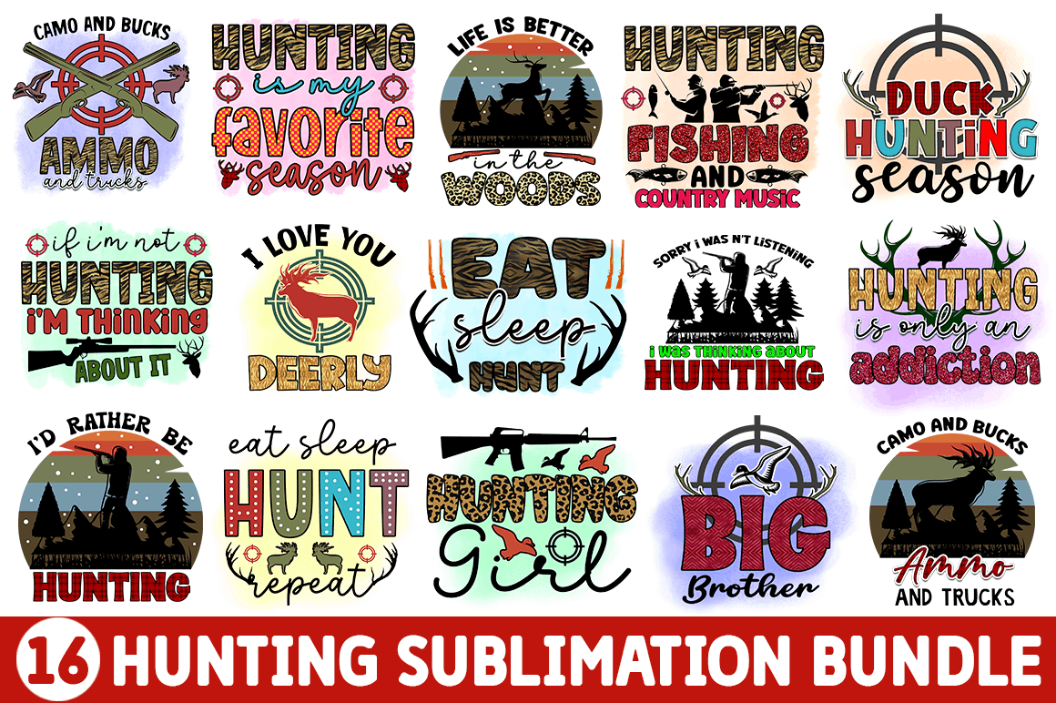 Hunting Sublimation Bundle - Buy t-shirt designs