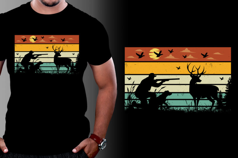 Retro Vintage Sunset T-Shirt Design Graphic Vector Background Bundle