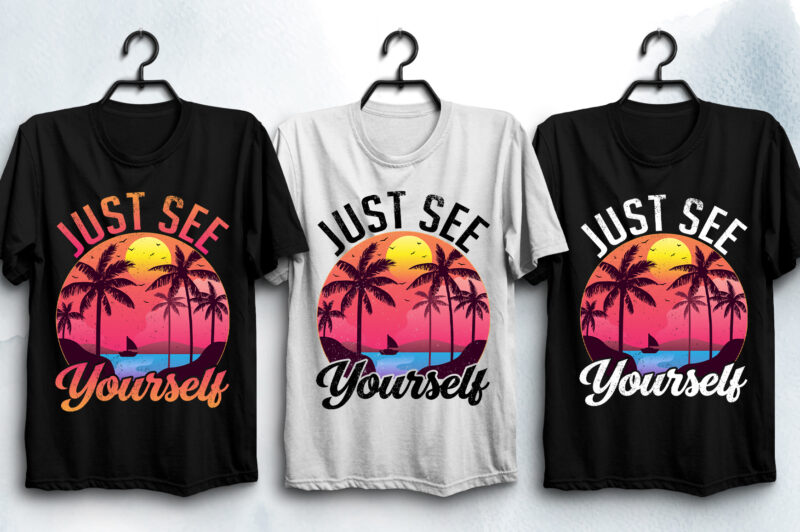 120 Retro Vintage Sunset T-Shirt Design Mega Bundle