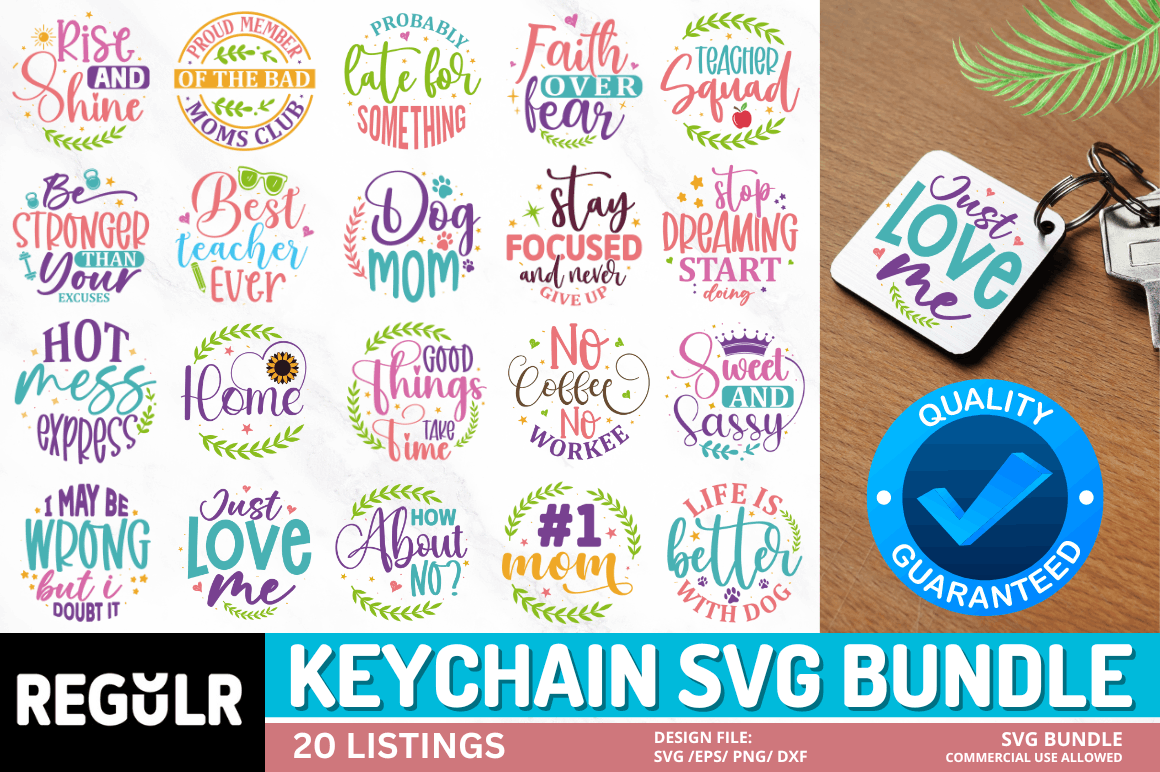 Keychain SVG Bundle - Buy t-shirt designs