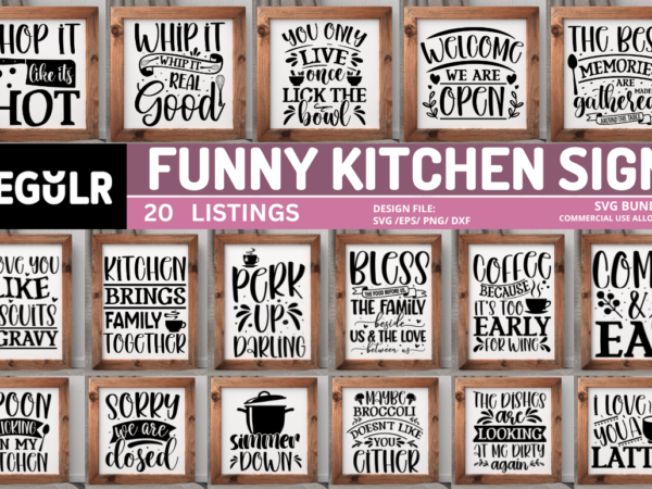 Kitchen sign svg bundle t shirt vector art