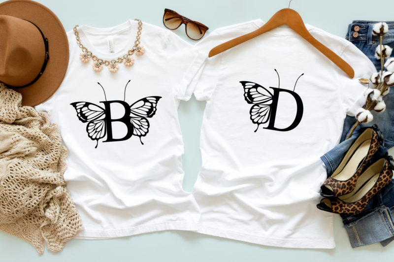 Butterfly Letters A-Z SVG