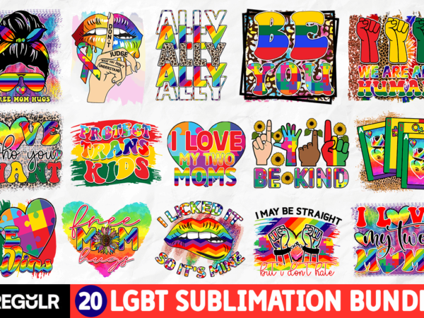 Lgbt sublimation bundle t shirt vector graphic