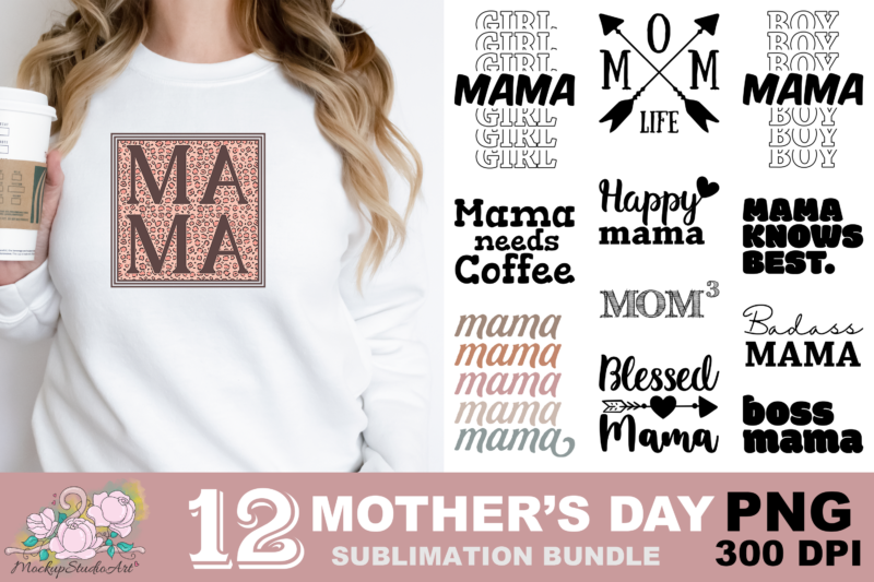 Mama Mom Life Happy Mama PNG Sublimation Design