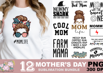 Mom Life Cool Mom Mommy PNG Sublimation Design - Buy t-shirt designs