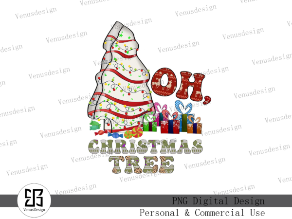 Oh christmas tree sublimation t shirt design online