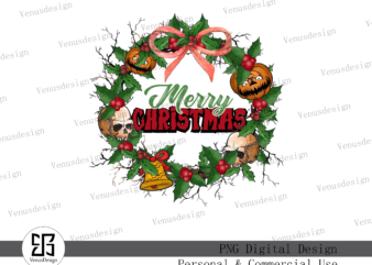 Gothic Christmas Wreath Sublimation