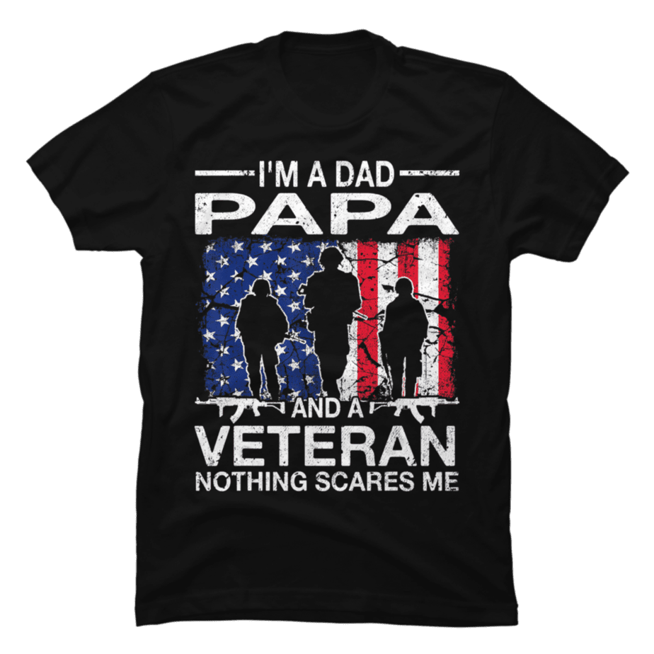 Mens I'm A Dad Papa And A Veteran T-Shirt For Dad Father's Day - Buy t ...