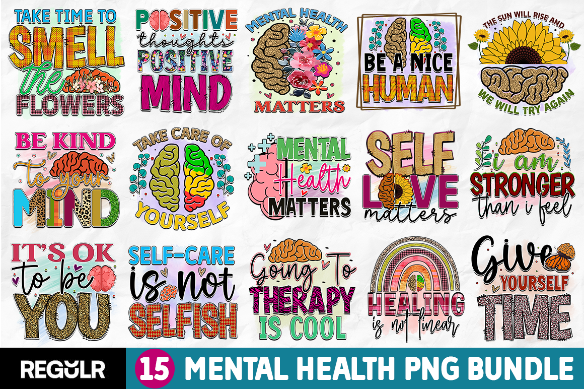 Mental Health Sublimation Bundle - Buy t-shirt designs