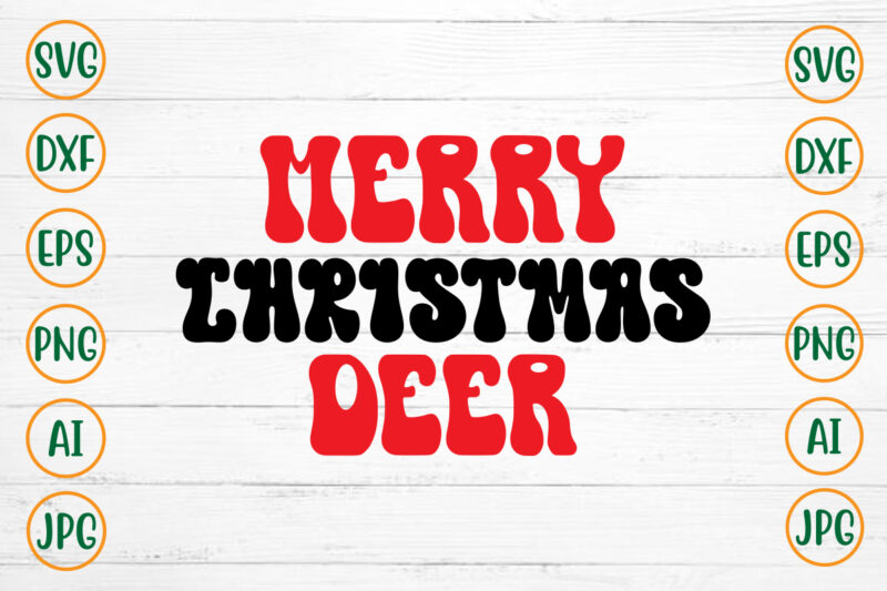 Merry Christmas Deer Retro Design