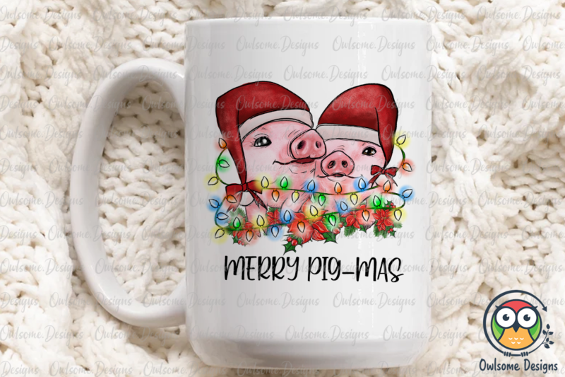 Merry Pig Mas Funny Christmas PNG Sublimation