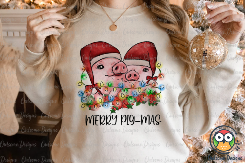 Merry Pig Mas Funny Christmas PNG Sublimation