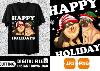 Happy holidays Merry Christmas Shirt print template graphic t shirt