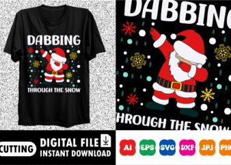 dabbing through the snow Merry Christmas dab shirt print template