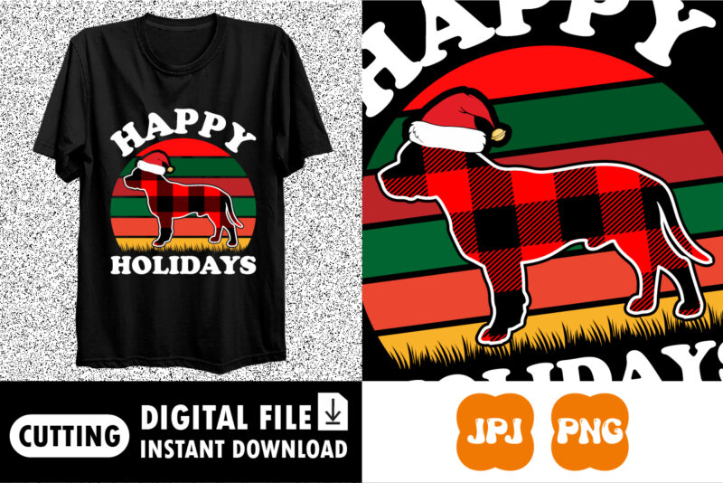 Happy holidays Merry Christmas Shirt print template