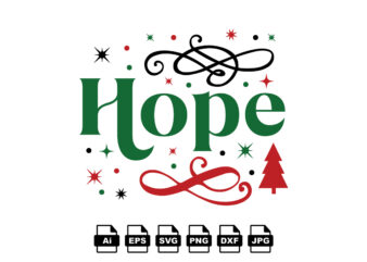 Hope Merry Christmas shirt print template, funny Xmas shirt design, Santa Claus funny quotes typography design