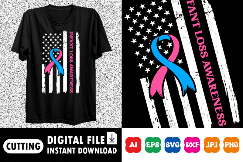 Infant Loss Awareness USA Flag Shirt Print template