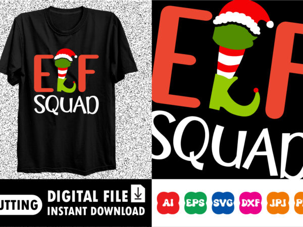 Elf squad merry christmas shirt print template vector clipart