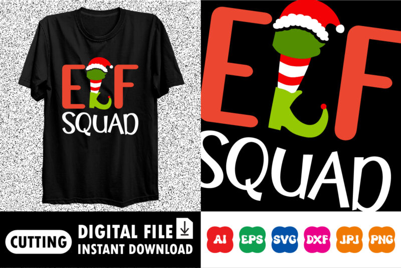 Elf squad Merry Christmas shirt print template