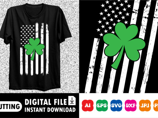 Saint patrick’s usa flag shirt print template t shirt template vector