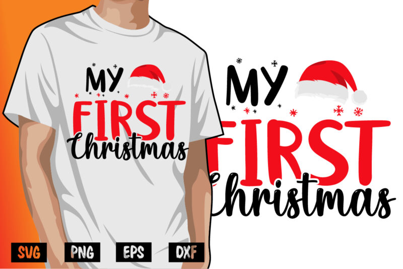 My First Christmas Shirt Print Template