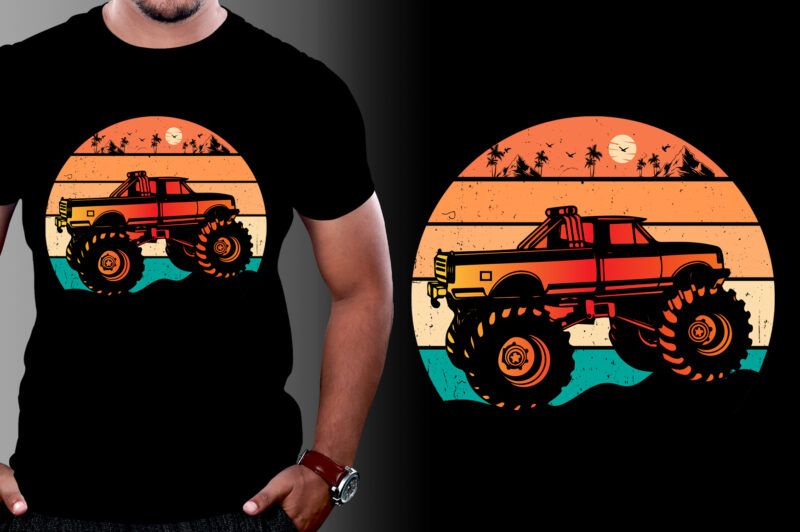 Retro Vintage Sunset T-Shirt Design Graphic Vector Bundle