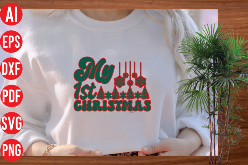 My 1st Christmas Retro t shirt design, My 1st Christmas SVG design, My 1st Christmas SVG cut file, Christmas Png, Retro Christmas Png, Leopard Christmas, Smiley Face Png, Christmas Shirt