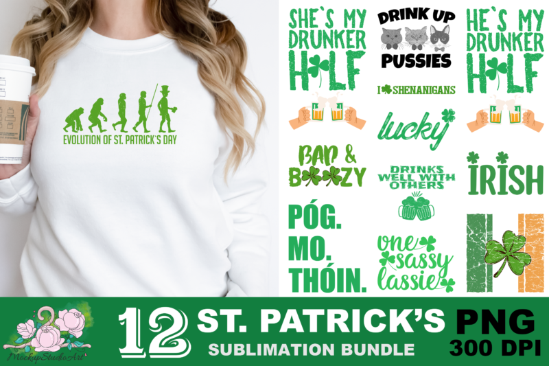 Bad and Boozy Irish St Patrick’s Day PNG Sublimation Design