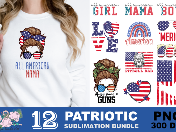 All american mama 4th of july png sublimation design