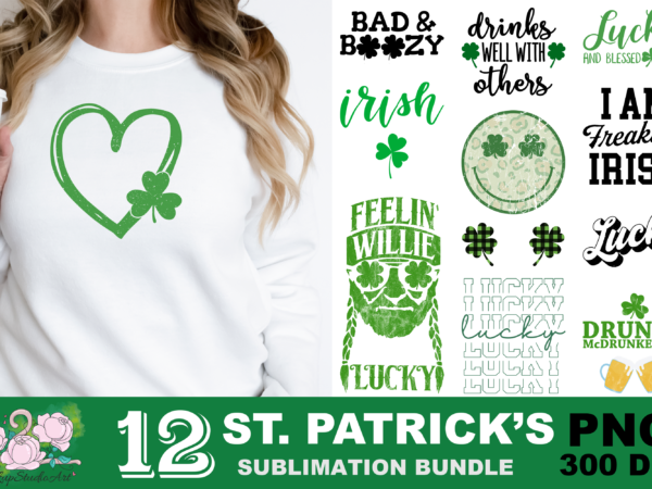 Shamrock smile lucky st patrick’s day png sublimation design