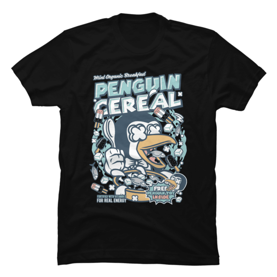 Penguin Cereal - Funny Cereal Box,presenr tshirt - Buy t-shirt designs