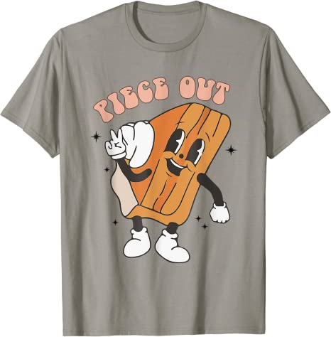 Piece Out Pumpkin Pie Retro Thanksgiving Fall Vibes Groovy T-Shirt ...