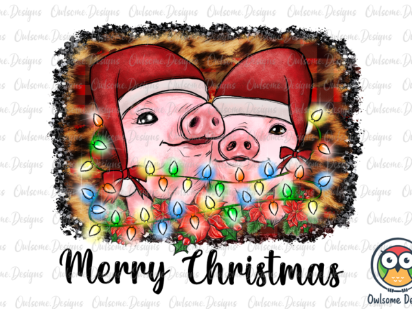 Pig christmas png sublimation t shirt illustration