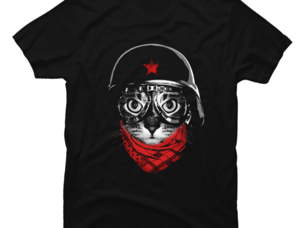 Pilot cat t shirt illustration