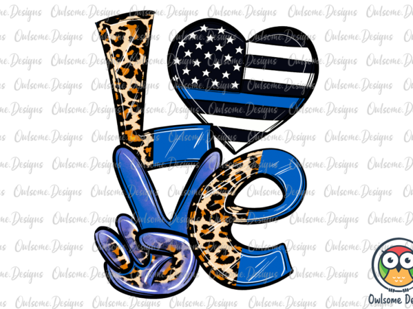 Police love png sublimation t shirt illustration