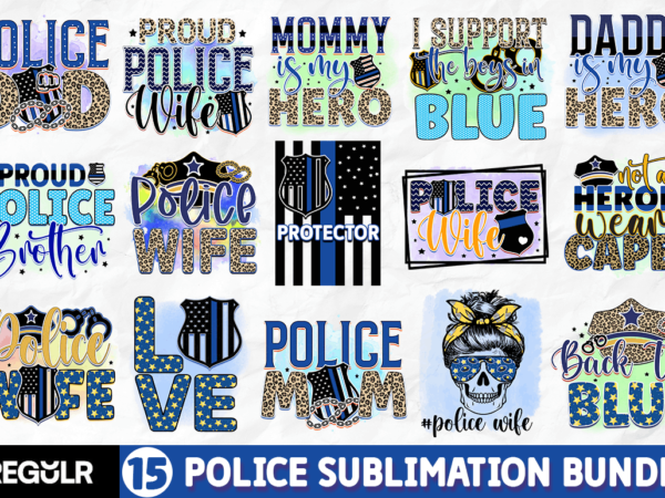 Police sublimation bundle t shirt illustration