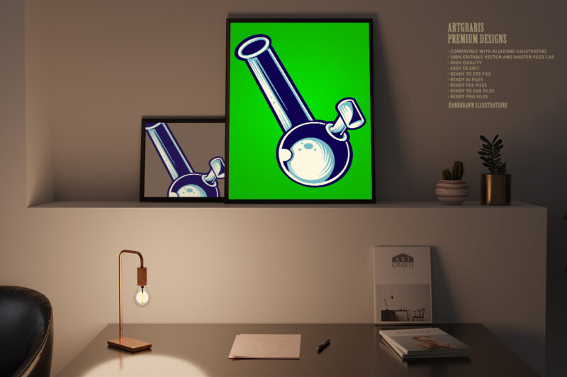 Glass bong smoking weed svg