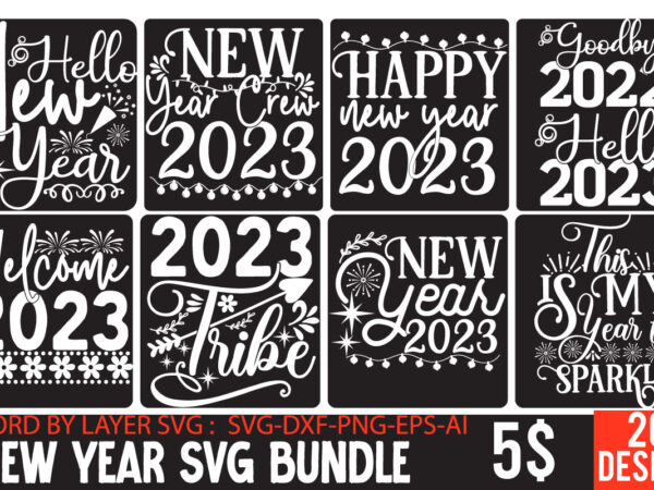 SVG CLIPART Happy New Year 2023 New Year's Eve Sign 