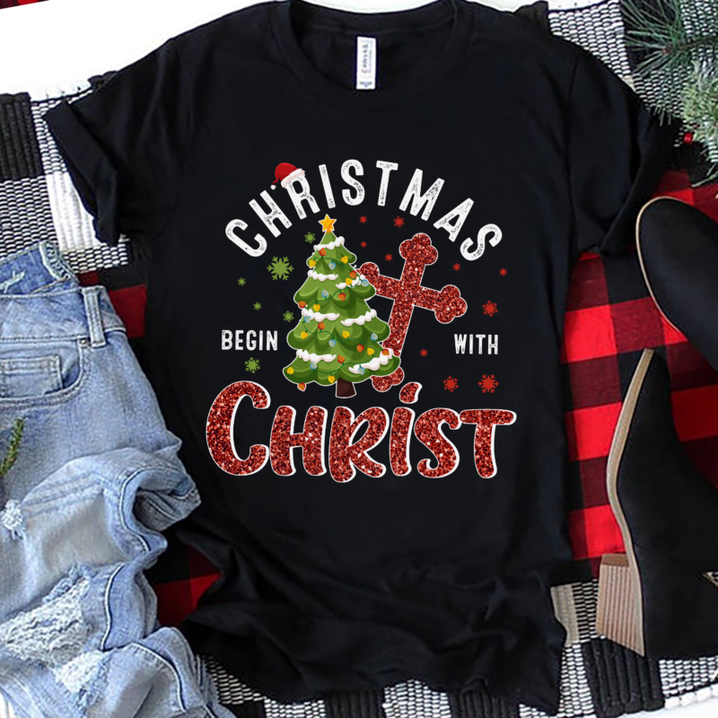 RD Buffalo Plaid Christian Jesus Christmas Begins With Christ Shirt