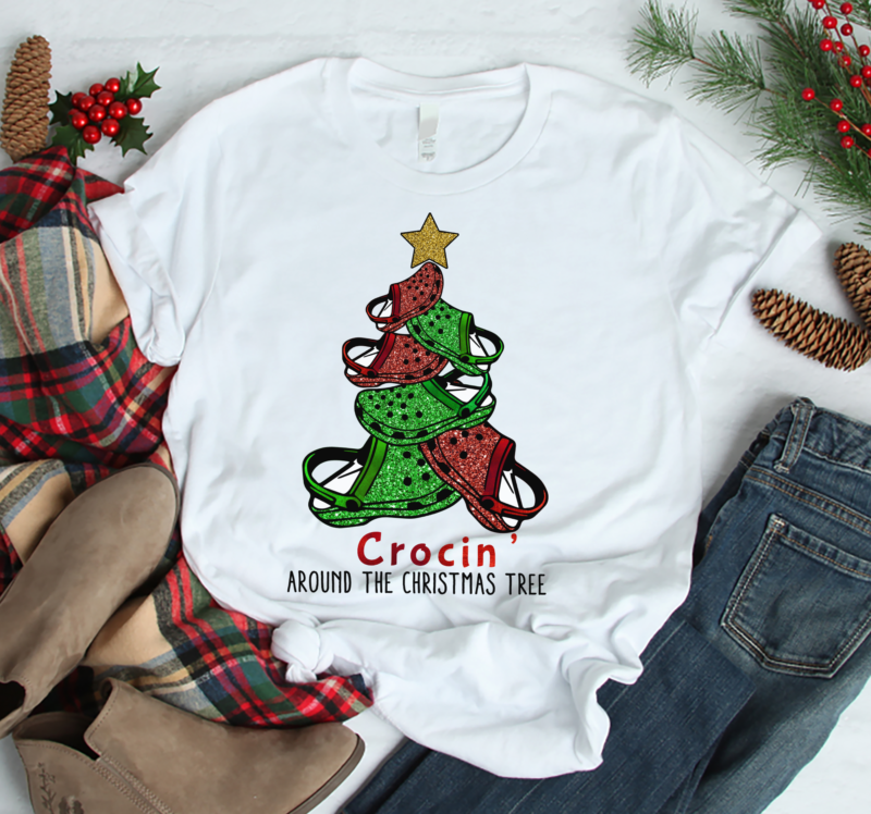 RD Crocin Around The Christmas Tree , Funny Christmas, Crocs, Crocs Sandal Shirt, Crocin, Crocin Around Christmas Shirt