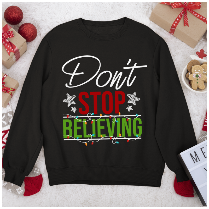 RD Don_t Stop Believing, Christmas Shirt, Santa Claus, Christmas Gift