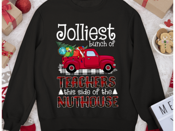 Rd jolliest bunch of teachers this side of the nuthouse school shirt t shirt design online