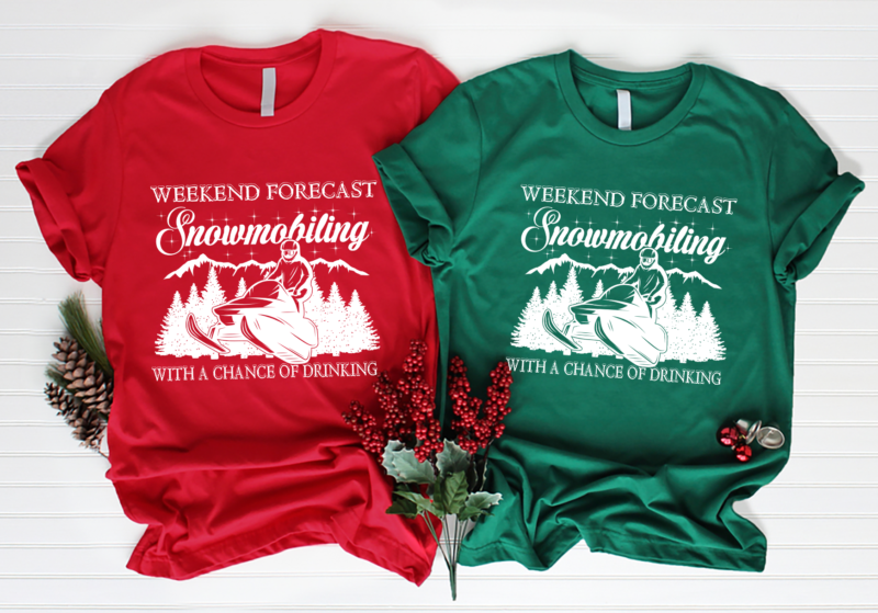 RD Snowmobile Weekend Forecast Winter Sports Vintage Motor Sled Shirt