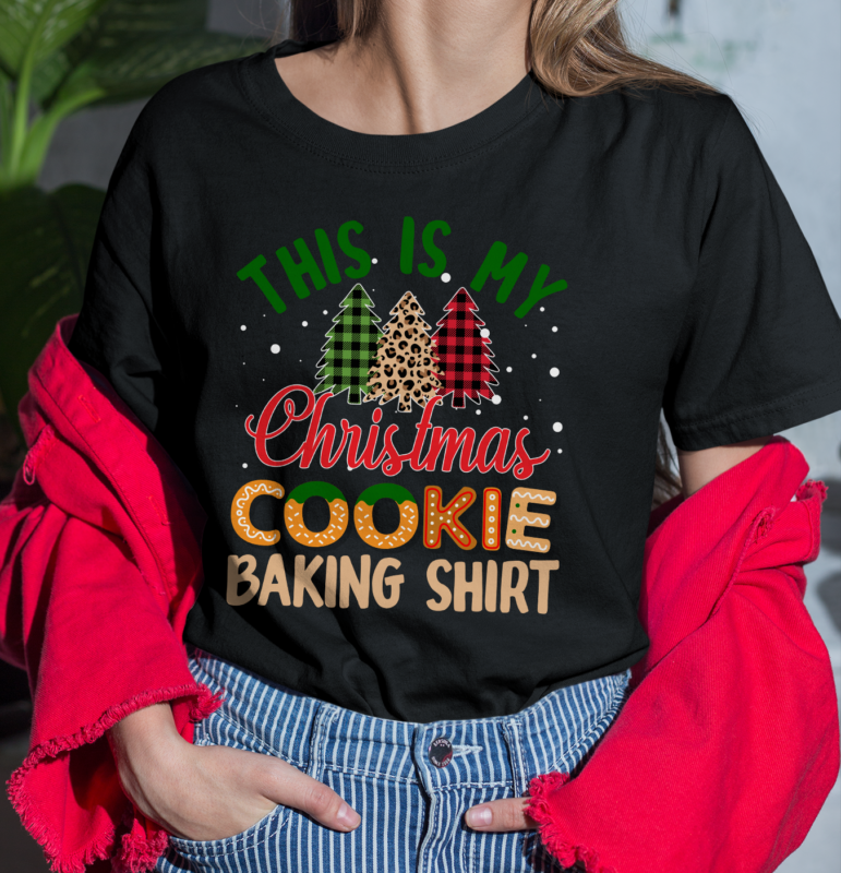 RD This Is My Christmas Cookie Baking Shirt Xmas Tree Holiday Shirt