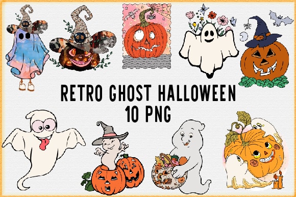 Retro ghost halloween sublimation t shirt design online