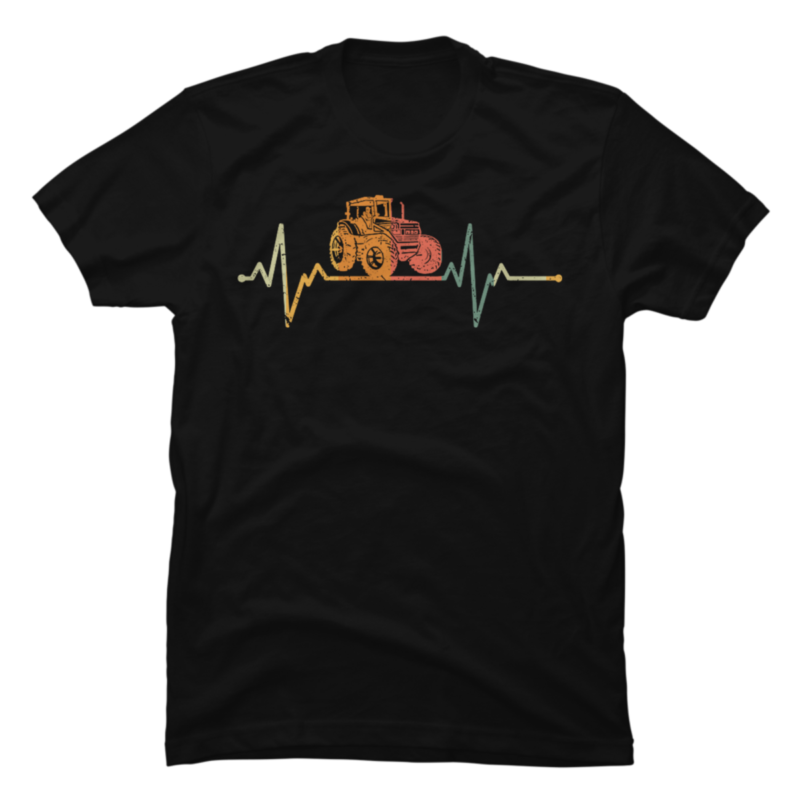 Retro Heartbeat Farmer Tractor - Buy t-shirt designs