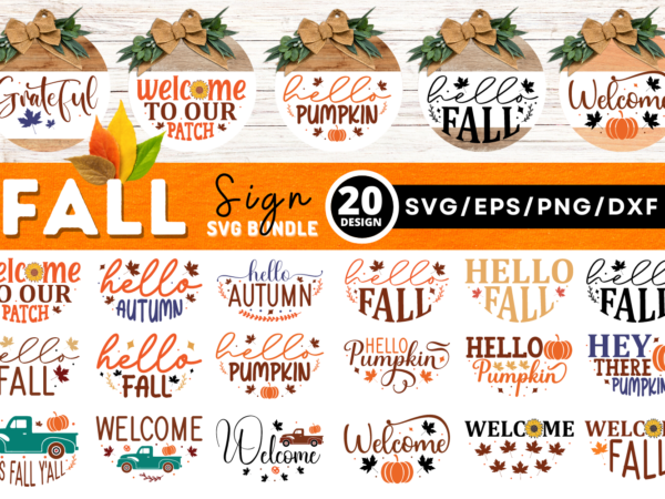 Fall round signs bundle t shirt graphic design