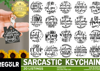 Sarcastic Keychain SVG Bundle t shirt template vector