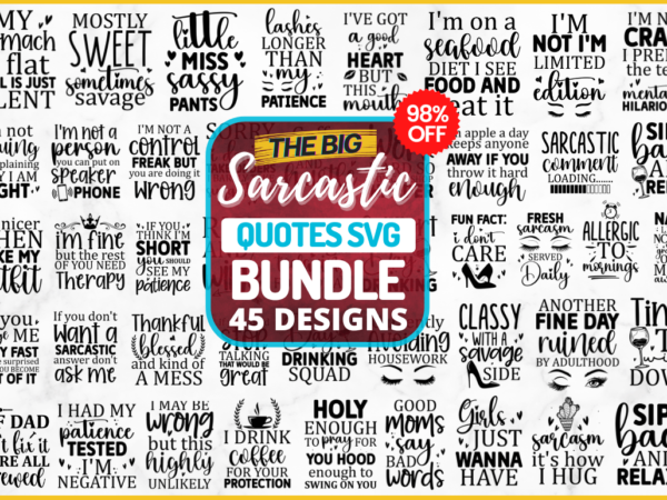 Sarcastic svg bundle t shirt template vector